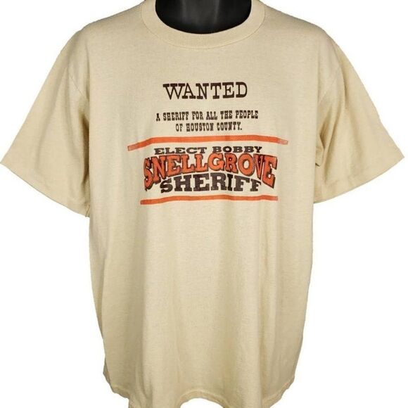 Elect Bobby Snellgrove Sheriff T Shirt Vintage 90s Houston County Texas 50/50 XL - Picture 1 of 7